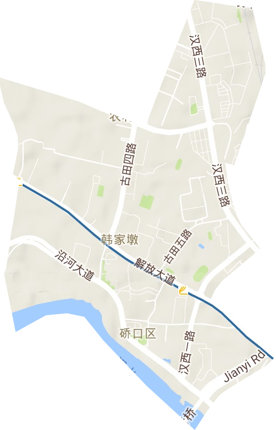 韩家墩街道地形地图
