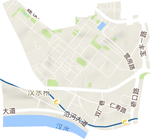 汉水桥街道地形地图