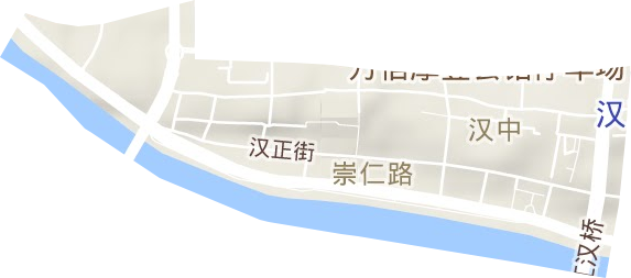 汉中街道地形地图