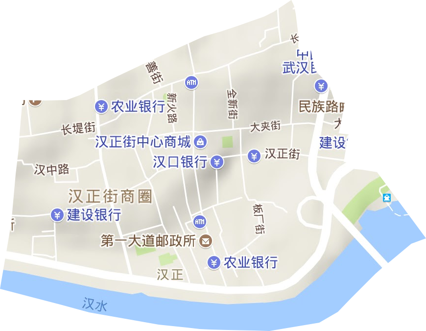 汉正街道地形地图