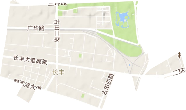 长丰街道地形地图