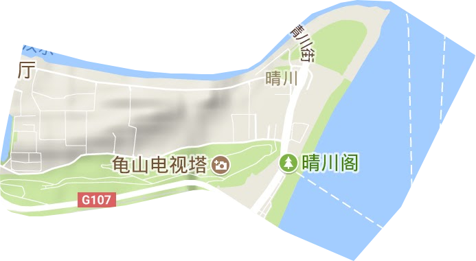 晴川街办事处地形地图