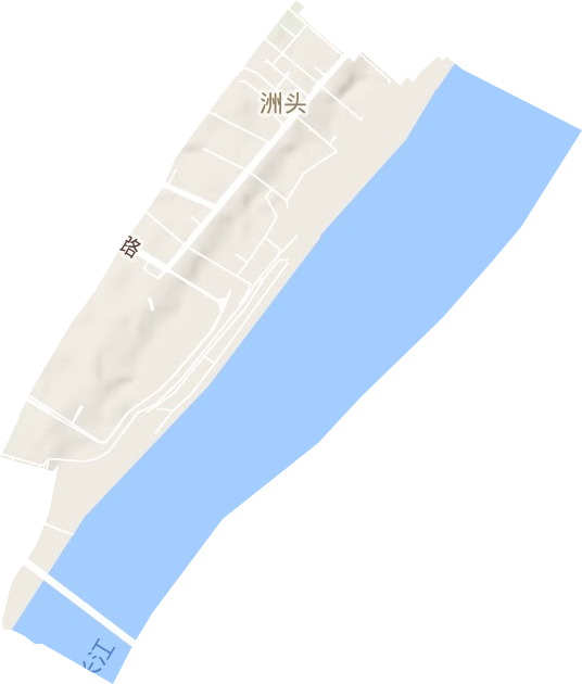 洲头街办事处地形地图