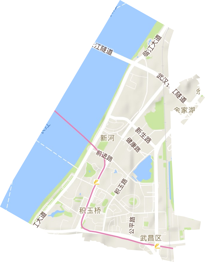 积玉桥街办事处地形地图