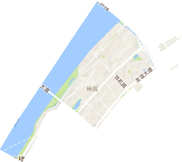 杨园街办事处地形地图