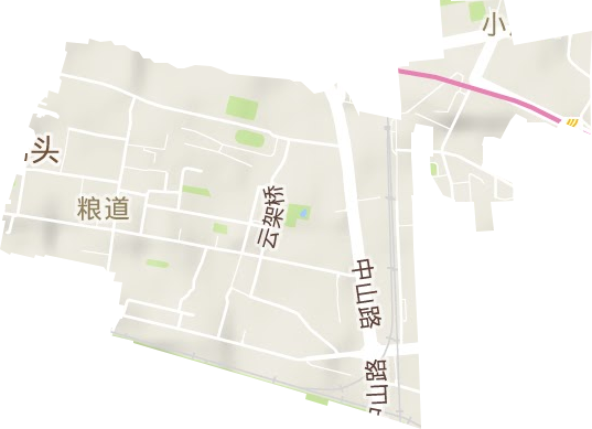 粮道街办事处地形地图