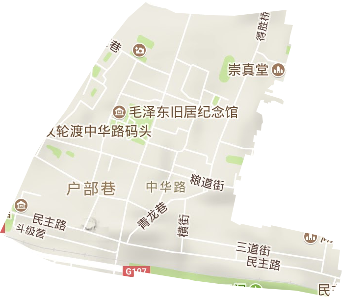 中华路街办事处地形地图