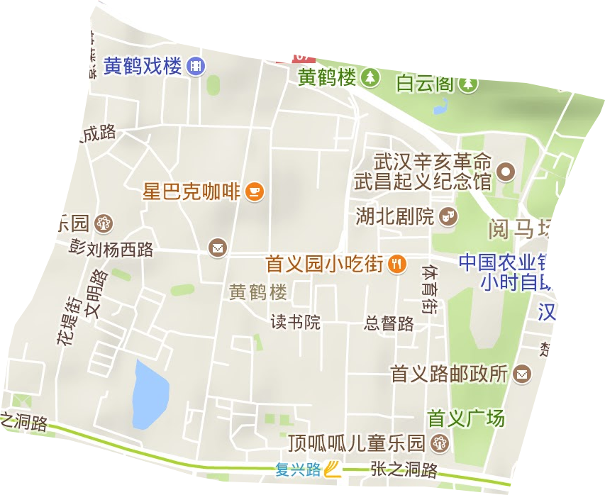 黄鹤楼街办事处地形地图