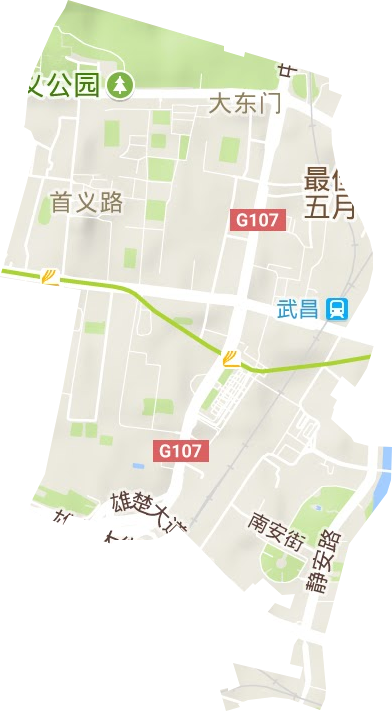 首义路街办事处地形地图