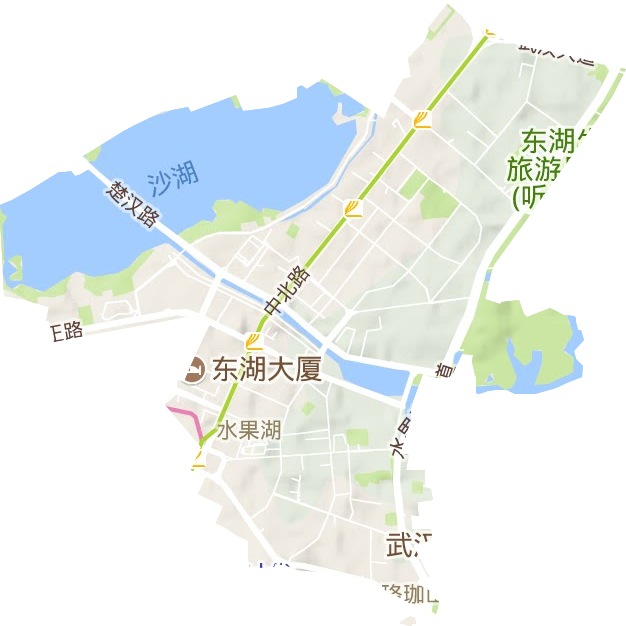 水果湖街办事处地形地图