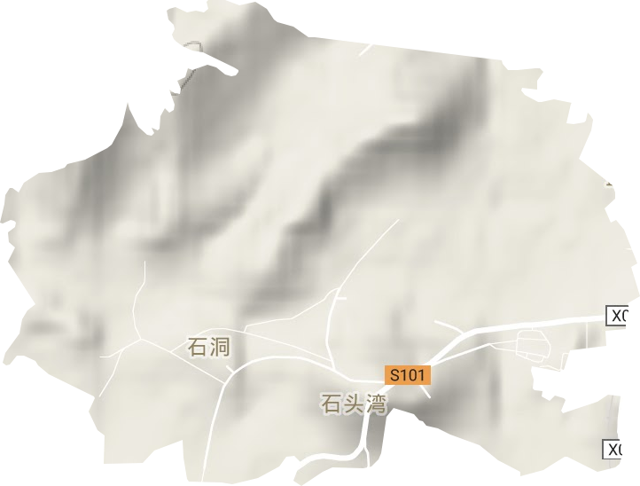 石洞街办事处地形地图