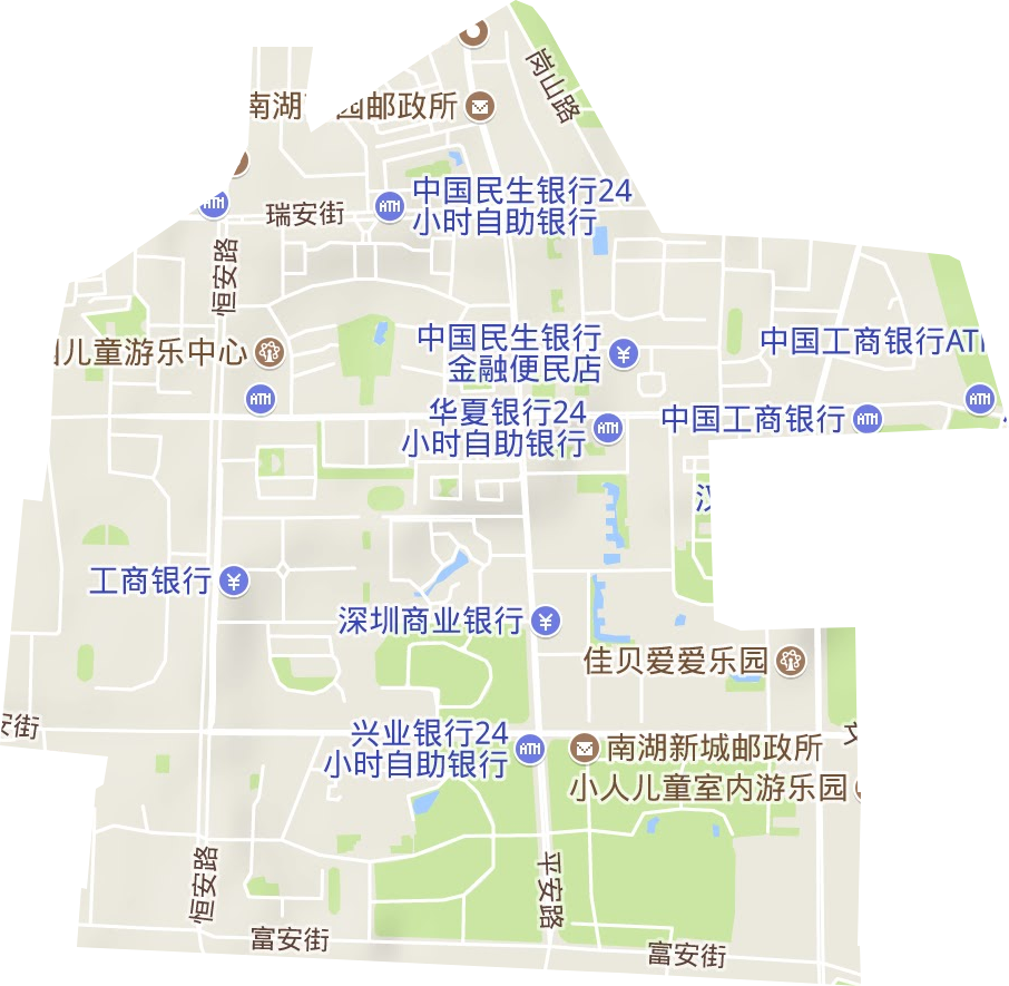 南湖街办事处地形地图