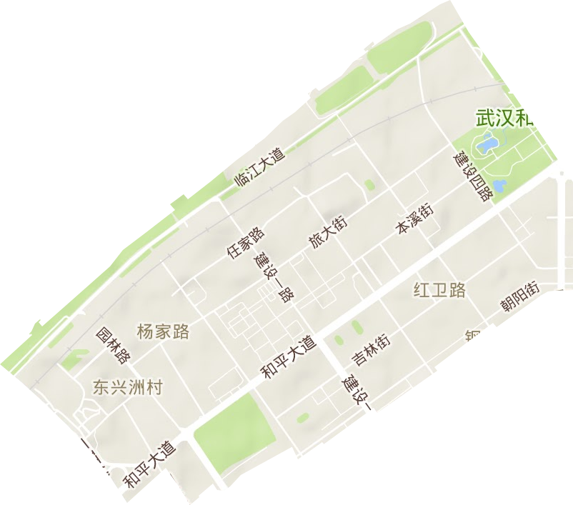 红卫路街道地形地图