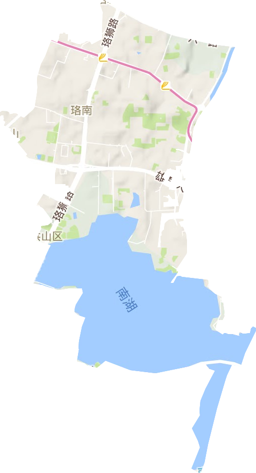 珞南街道地形地图