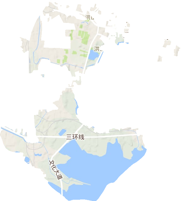 洪山街道地形地图