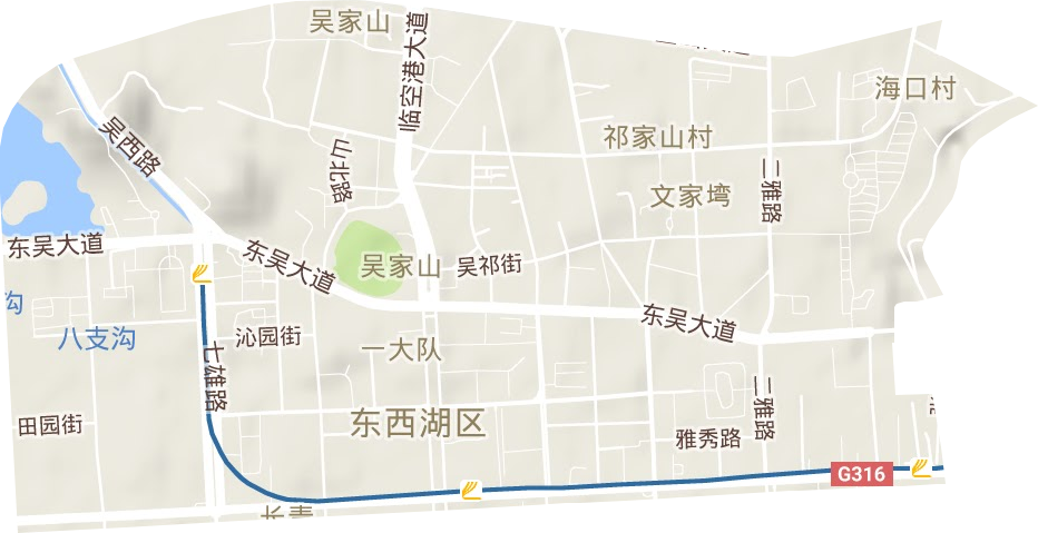 吴家山街道地形地图
