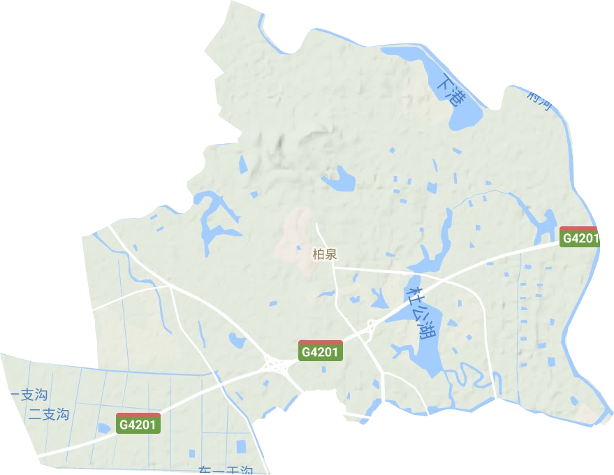 柏泉办事处街道地形地图
