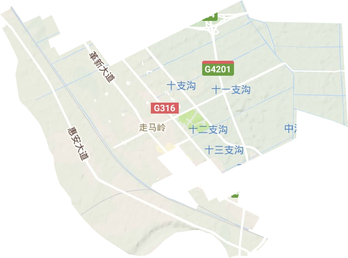 走马岭街道地形地图