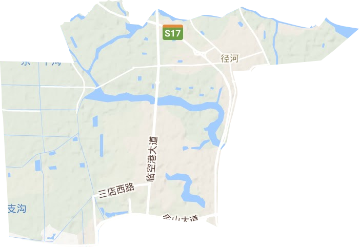 径河街道地形地图