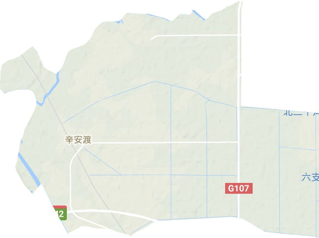 辛安渡办事处街道地形地图