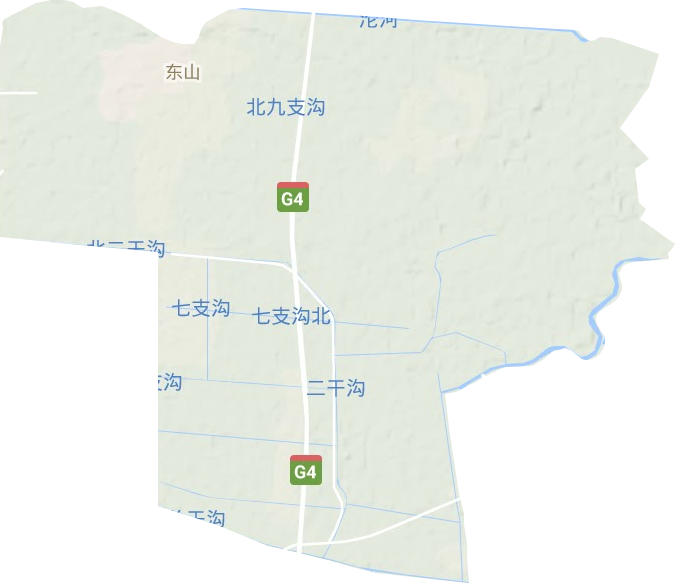 东山办事处街道地形地图
