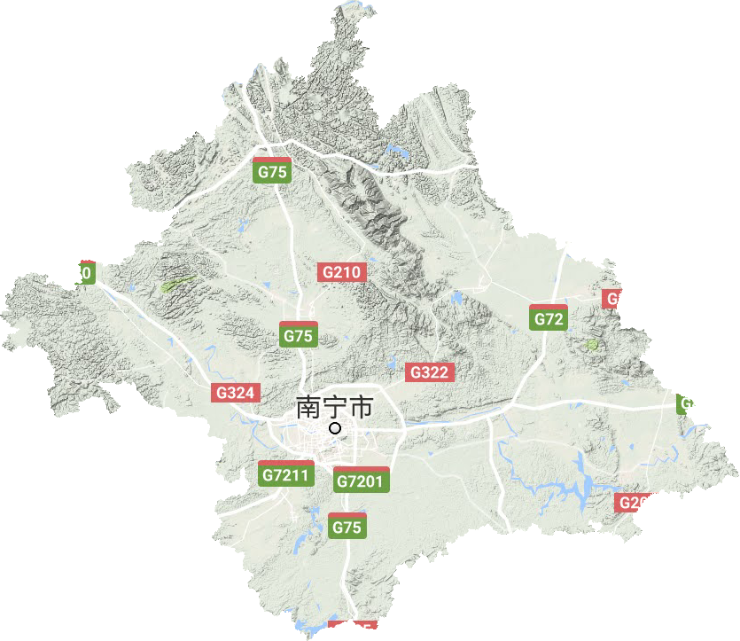 南宁市地形地图