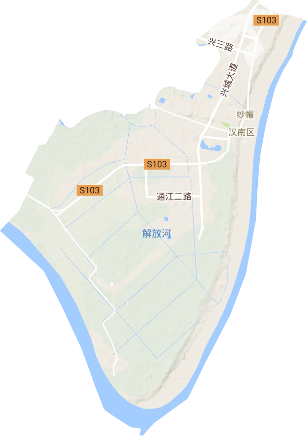 纱帽街道地形地图