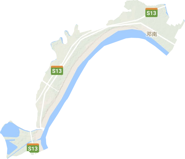 邓南街道地形地图