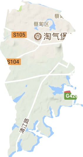 蔡甸街道地形地图