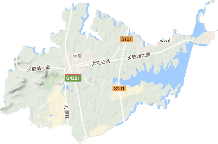 大集街道地形地图