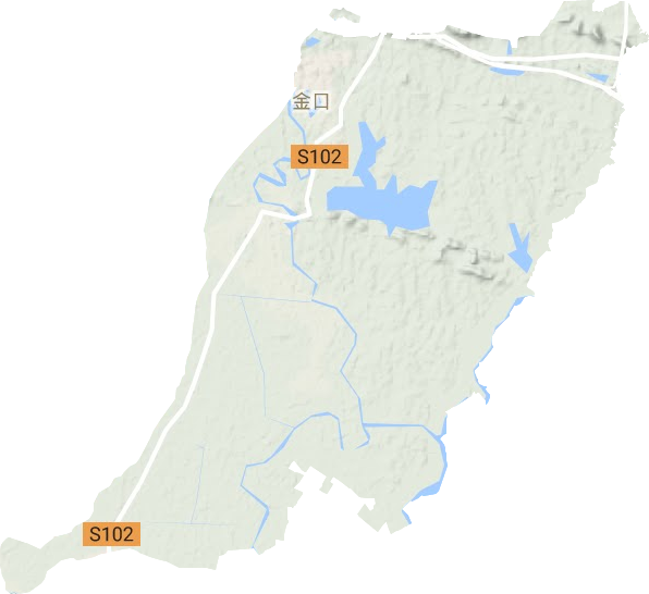 金口街道地形地图
