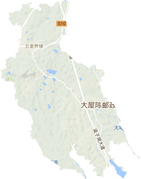 五里界街道地形地图