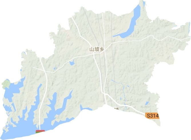 山坡街道地形地图