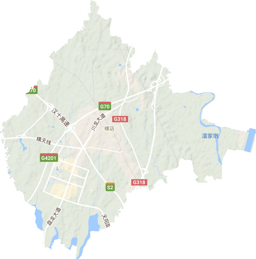 横店街道地形地图
