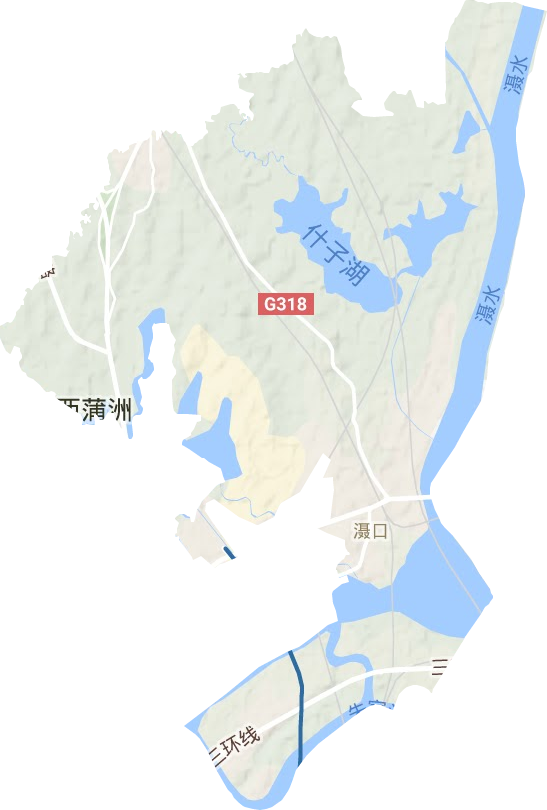 滠口街道地形地图