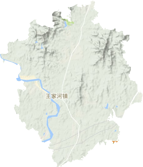 王家河街道地形地图