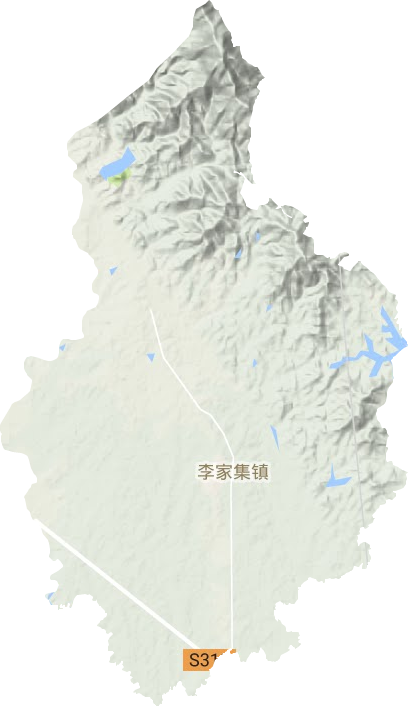 李集街道地形地图
