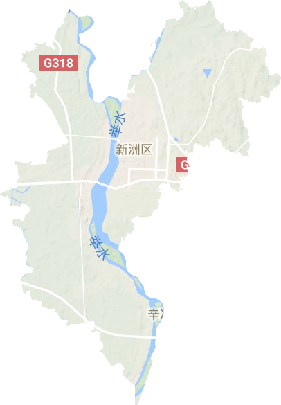邾城街道地形地图