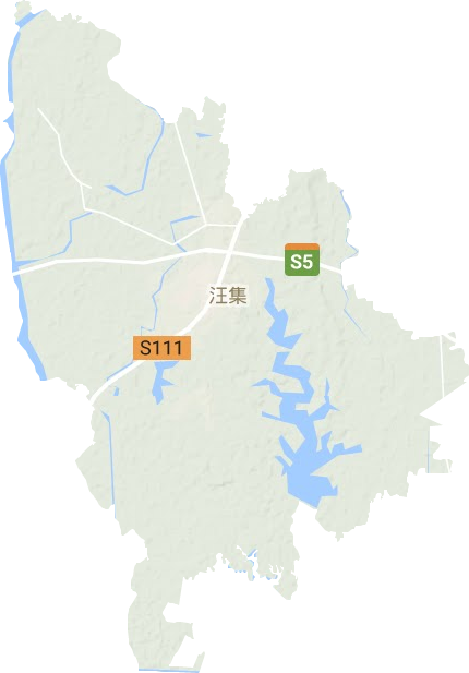 汪集街道地形地图