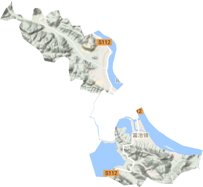富池镇地形地图