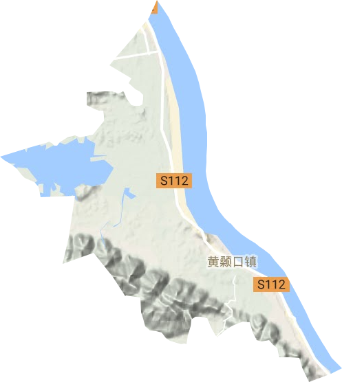 黄颡口镇地形地图