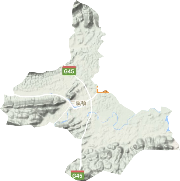 三溪镇地形地图