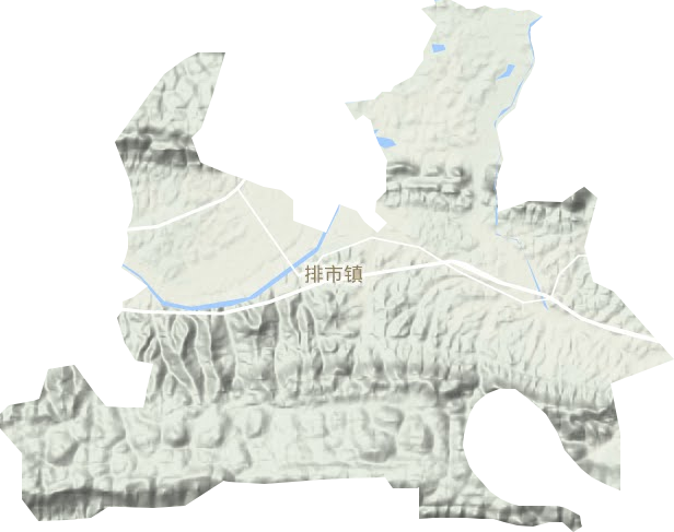 排市镇地形地图