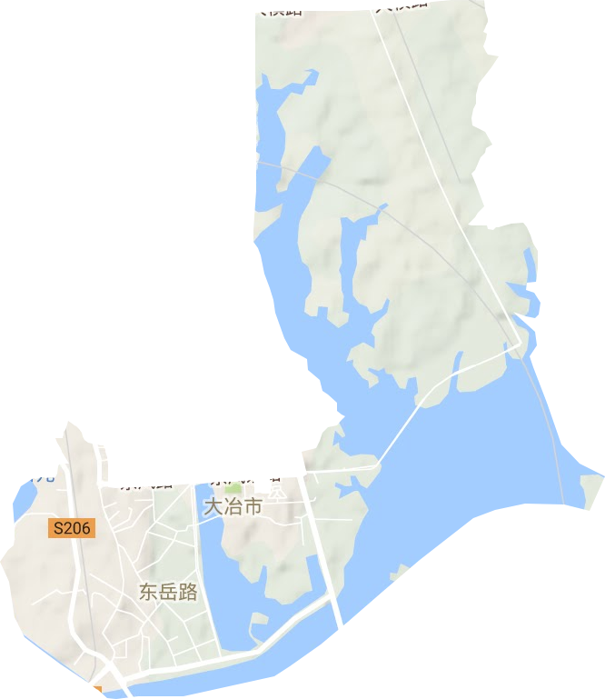东岳路街道地形地图
