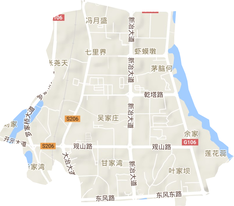 东风路街道地形地图