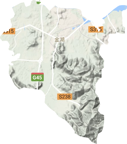 金湖街道地形地图
