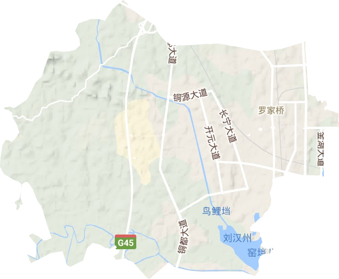 罗家桥街道地形地图