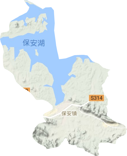 保安镇地形地图