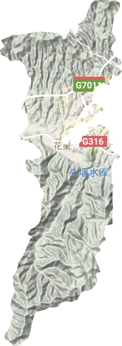 花果街道地形地图