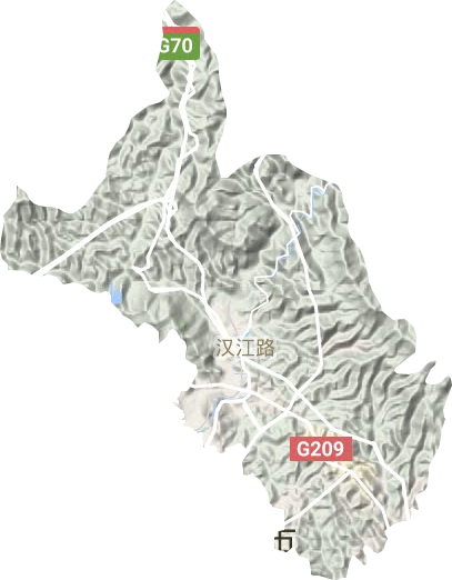 汉江路街道地形地图